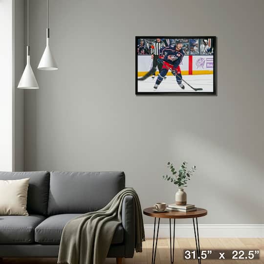 Zach Werenski 20" x 29" Framed Canvas Columbus Blue Jackets 31.5" x 22.5"